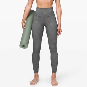 Lululemon Align Pant II 25" Mini Heathered Herringbone Heathered Black